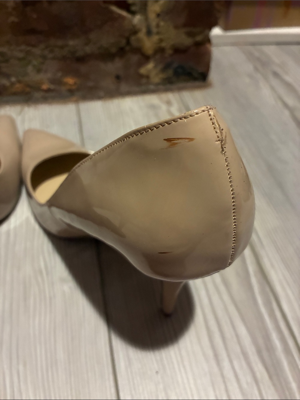 Jessica Simpson Nude Patent Pointed Toe Pumps - Picture 8 of 8